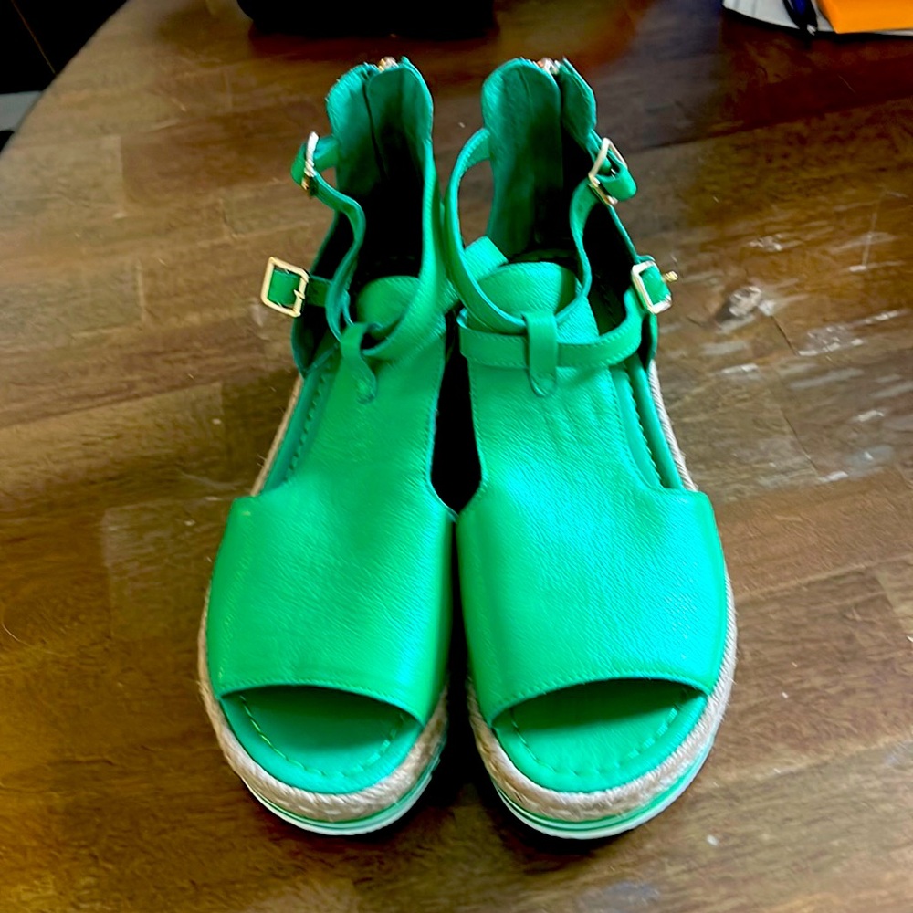 Green Leather Sandals